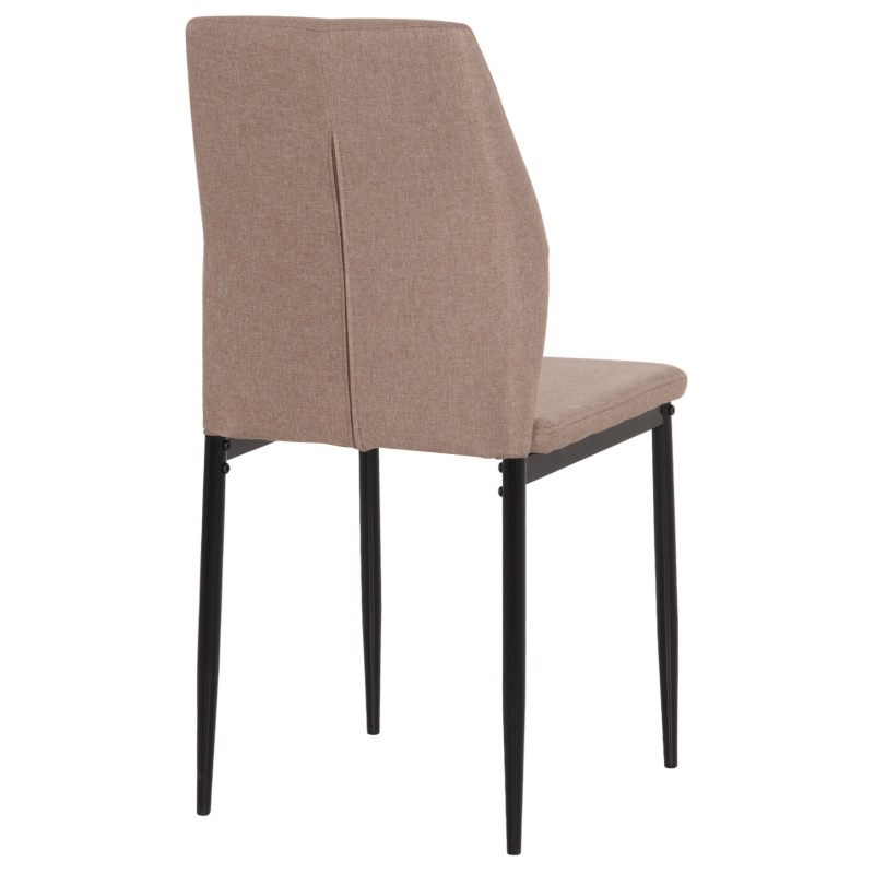 DINING CHAIR DIAZ FK18346.04 BEIGE FABRIC-METAL LEGS IN BLACK 43x52x87Hcm. DINING CHAIR DIAZ FK18346.04 BEIGE FABRIC-METAL LEGS IN BLACK 43x52x87Hcm.