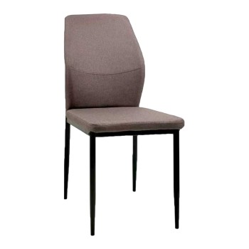 DINING CHAIR DIAZ FK18346.03 BROWN FABRIC-METAL LEGS IN BLACK 43x52x87Hcm.