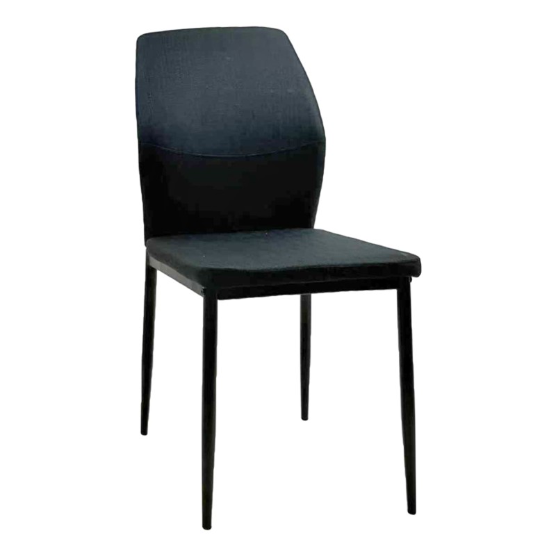 DINING CHAIR DIAZ FK18346.02 BLACK FABRIC & METAL LEGS 43x52x87Hcm. DINING CHAIR DIAZ FK18346.02 BLACK FABRIC & METAL LEGS 43x52x87Hcm.