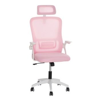 OFFICE CHAIR BLAZER FK1205.04 PINK MESH FABRIC--WHITE ARMS 60x58x110-130Hcm.