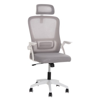 OFFICE CHAIR BLAZER FK1205.02 GREY MESH FABRIC--WHITE ARMS 60x58x110-130Hcm.