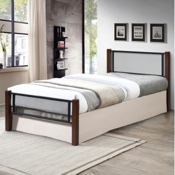 BED WITH MATTRESS RAYVEN FK21335 METAL & WOOD IN DIRTY OAK--MATTRESS 90x190cm BED WITH MATTRESS RAYVEN FK21335 METAL & WOOD IN DIRTY OAK--MATTRESS 90x190cm