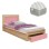 KIDS' BED WITH DRAWER PLAYROOM FK21326.01 MELAMINE IN SONAMA/PINK--WITH MATTRESS 90x190cm