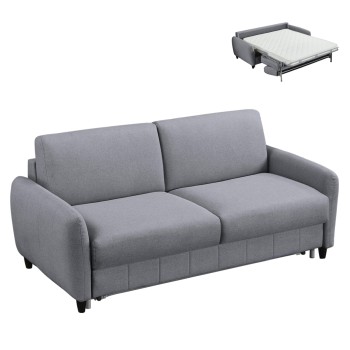 SOFABED WITH FOLDABLE MATTRESS ETUDINE FK3311.01 GREY FABRIC 190x98x90Hcm