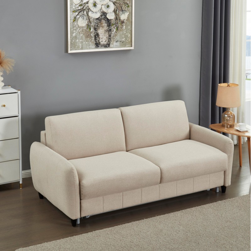 SOFABED WITH FOLDABLE MATTRESS ETUDINE FK3311.02 BEIGE FABRIC 190x98x90Hcm SOFABED WITH FOLDABLE MATTRESS ETUDINE FK3311.02 BEIGE FABRIC 190x98x90Hcm