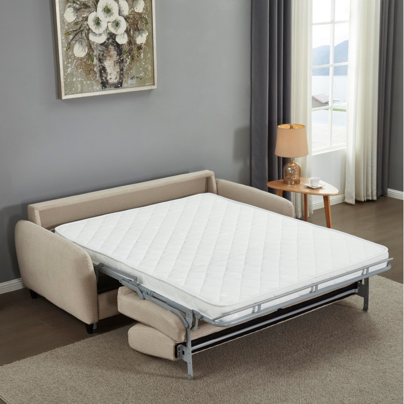 SOFABED WITH FOLDABLE MATTRESS ETUDINE FK3311.02 BEIGE FABRIC 190x98x90Hcm SOFABED WITH FOLDABLE MATTRESS ETUDINE FK3311.02 BEIGE FABRIC 190x98x90Hcm