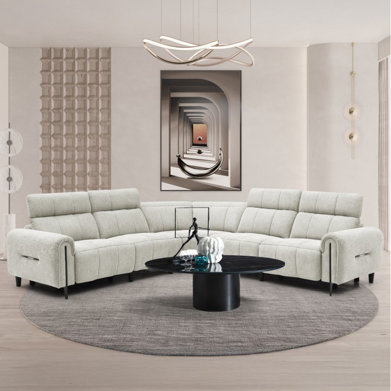 CORNER SOFA WITH 2 RECLINE SEATS ORACLE FK3290.02 BEIGE FABRIC 260x260x90(seat depth)x94Hcm. CORNER SOFA WITH 2 RECLINE SEATS ORACLE FK3290.02 BEIGE FABRIC 260x260x90(seat depth)x94Hcm.