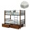 BUNK BED WITH FLOOR DRAWERS & MATTRESSES RAYVEN FK21336 WOOD IN WALNUT-METAL--FOR 90X190cm.