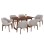 DINING SET 7PCS ABAI FK21338.02 TABLE MADE OF MDF--CHAIRS WITH BOUCLE FABRIC