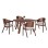 DINING SET 5PCS RINER FK21340 SQUARE TABLE MADE OF MDF--CHAIRS MADE OF RUBBERWOOD & FABRIC