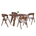 DINING SET 5PCS NEKKER FK21340.01 SQUARE TABLE MADE OF MDF--CHAIRS MADE OF RUBBERWOOD & FABRIC DINING SET 5PCS NEKKER FK21340.01 SQUARE TABLE MADE OF MDF--CHAIRS MADE OF RUBBERWOOD & FABRIC