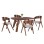 DINING SET 5PCS NEKKER FK21340.01 SQUARE TABLE MADE OF MDF--CHAIRS MADE OF RUBBERWOOD & FABRIC