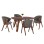 DINING SET 5PCS HANA FK21340.02 SQUARE TABLE MADE OF MDF--CHAIRS MADE OF RUBBERWOOD & FABRIC