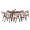 DINING SET 9PCS RIDER FK21341 SQUARE TABLE MADE OF MDF--CHAIRS MADE OF RUBBERWOOD & FABRIC