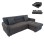 CORNER SOFABED REVERSIBLE NEZU FK3294.01 GREY FABRIC 210x140x78Hcm.