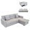 CORNER SOFABED REVERSIBLE NEZU FK3294.02 BEIGE FABRIC 210x140x78Hcm.