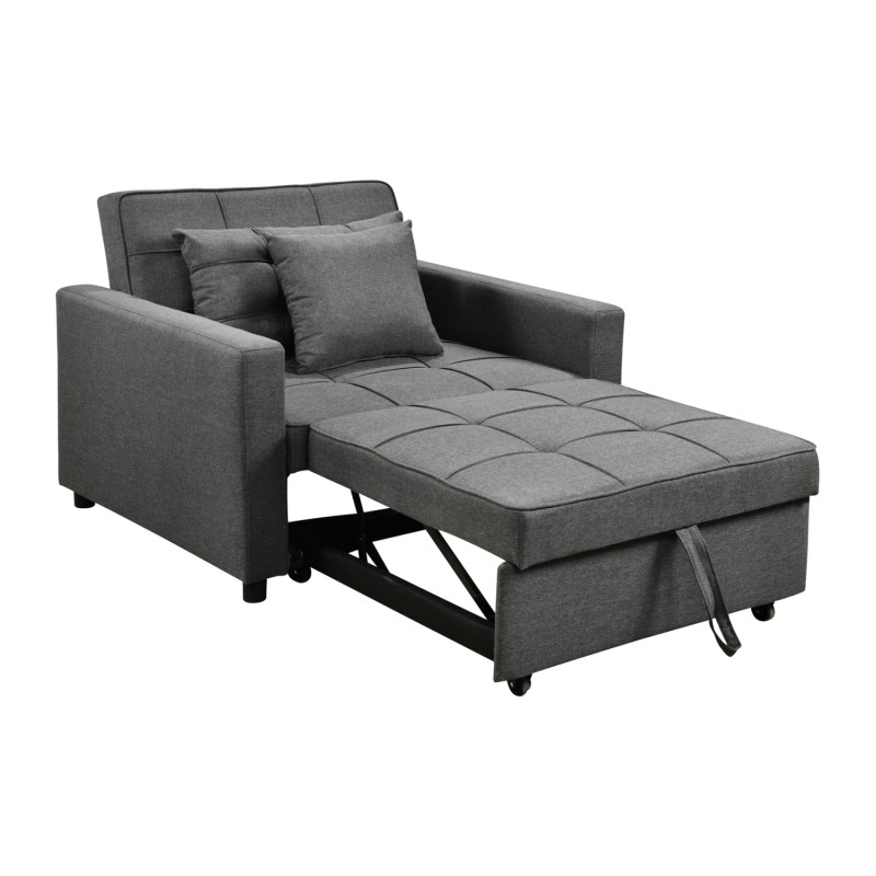 ARMCHAIR-BED MERO FK3306.01 GREY FABRIC 98x85x88Hcm. ARMCHAIR-BED MERO FK3306.01 GREY FABRIC 98x85x88Hcm.