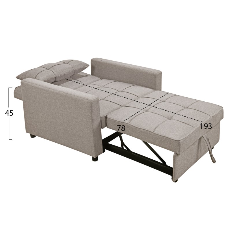 ARMCHAIR-BED MERO FK3306.03 BEIGE FABRIC 100x90x83Hcm. ARMCHAIR-BED MERO FK3306.03 BEIGE FABRIC 100x90x83Hcm.