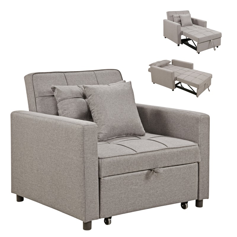 ARMCHAIR-BED MERO FK3306.03 BEIGE FABRIC 100x90x83Hcm. ARMCHAIR-BED MERO FK3306.03 BEIGE FABRIC 100x90x83Hcm.