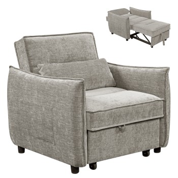ARMCHAIR-BED ORYN FK3307.03 BEIGE FABRIC 89x85x84Hcm.