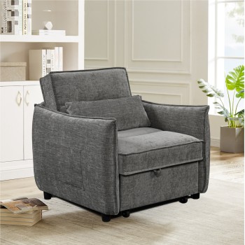 ARMCHAIR-BED ORYN FK3307.01 GREY FABRIC 85x88x78Hcm. ARMCHAIR-BED ORYN FK3307.01 GREY FABRIC 85x88x78Hcm.