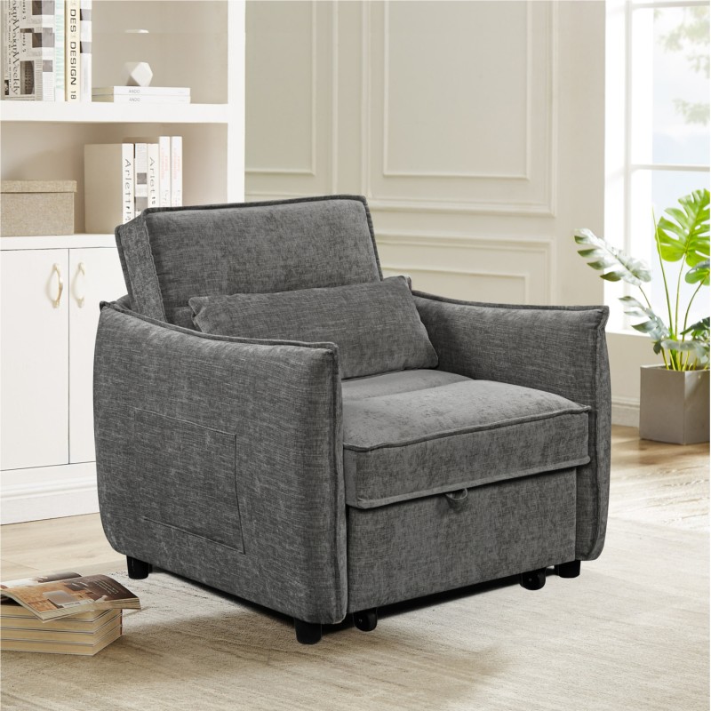 ARMCHAIR-BED ORYN FK3307.01 GREY FABRIC 85x88x78Hcm. ARMCHAIR-BED ORYN FK3307.01 GREY FABRIC 85x88x78Hcm.