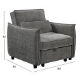 ARMCHAIR-BED ORYN FK3307.01 GREY FABRIC 85x88x78Hcm. ARMCHAIR-BED ORYN FK3307.01 GREY FABRIC 85x88x78Hcm.
