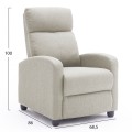 ARMCHAIR WITH PUSH-BACK RELAX MECHANISM DROSEN FK3299.03 BEIGE FABRIC 68x80x93Hcm. ARMCHAIR WITH PUSH-BACK RELAX MECHANISM DROSEN FK3299.03 BEIGE FABRIC 68x80x93Hcm.