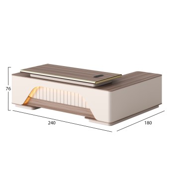 CORNER OFFICE DESK SERIES SUPERON FK2137L MELAMINE IN BEIGE--LED LIGHTING 240x180x76Hcm. CORNER OFFICE DESK SERIES SUPERON FK2137L MELAMINE IN BEIGE--LED LIGHTING 240x180x76Hcm.