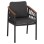 DINING CHAIR STREAM FK6427.01 DARK GREY ALUMINUM-STRAP ROPE & OLEFIN FABRIC 59x63x85Hcm.