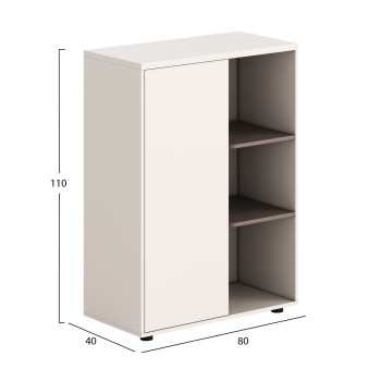 CABINET/BOOKCASE NEWLINE FK18283 MELAMINE IN WHITE & LIGHT BROWN 80x40x110Hcm.