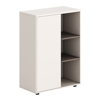 CABINET/BOOKCASE NEWLINE FK18283 MELAMINE IN WHITE & LIGHT BROWN 80x40x110Hcm.