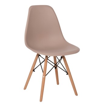 DINING CHAIR 2PCS TWIST FK8460.55 CAPPUCCINO PP--BEECH WOOD 46x50x82Hcm.