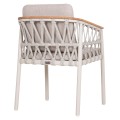 DINING CHAIR STREAM FK6427.02 CREAM WHITE ALUMINUM--BEIGE STRAP ROPE & OLEFIN FABRIC 59x63x85Hcm. DINING CHAIR STREAM FK6427.02 CREAM WHITE ALUMINUM--BEIGE STRAP ROPE & OLEFIN FABRIC 59x63x85Hcm.