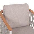 DINING CHAIR STREAM FK6427.02 CREAM WHITE ALUMINUM--BEIGE STRAP ROPE & OLEFIN FABRIC 59x63x85Hcm. DINING CHAIR STREAM FK6427.02 CREAM WHITE ALUMINUM--BEIGE STRAP ROPE & OLEFIN FABRIC 59x63x85Hcm.