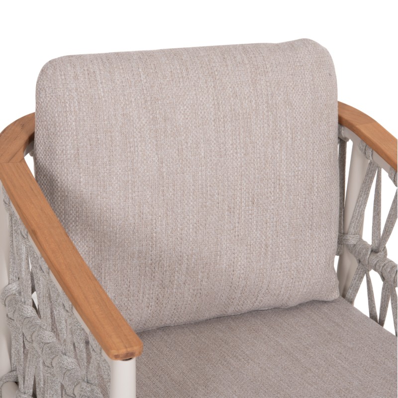 DINING CHAIR STREAM FK6427.02 CREAM WHITE ALUMINUM--BEIGE STRAP ROPE & OLEFIN FABRIC 59x63x85Hcm. DINING CHAIR STREAM FK6427.02 CREAM WHITE ALUMINUM--BEIGE STRAP ROPE & OLEFIN FABRIC 59x63x85Hcm.