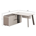 OFFICE DESK LEFT CORNER NEWLINE FK18272L MELAMINE IN CERAM WHITE-LIGHT BROWN 160x145x75Hcm. OFFICE DESK LEFT CORNER NEWLINE FK18272L MELAMINE IN CERAM WHITE-LIGHT BROWN 160x145x75Hcm.