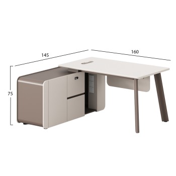 OFFICE DESK LEFT CORNER NEWLINE FK18272L MELAMINE IN CERAM WHITE-LIGHT BROWN 160x145x75Hcm. OFFICE DESK LEFT CORNER NEWLINE FK18272L MELAMINE IN CERAM WHITE-LIGHT BROWN 160x145x75Hcm.