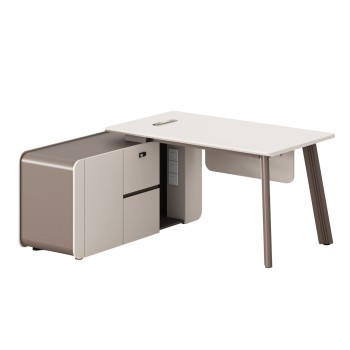 OFFICE DESK LEFT CORNER NEWLINE FK18272L MELAMINE IN CERAM WHITE-LIGHT BROWN 160x145x75Hcm.