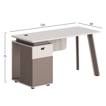 OFFICE DESK LEFT CABINET NEWLINE FK18273L MELAMINE IN CREAM WHITE-LIGHT BROWN 120x60x75Hcm. OFFICE DESK LEFT CABINET NEWLINE FK18273L MELAMINE IN CREAM WHITE-LIGHT BROWN 120x60x75Hcm.