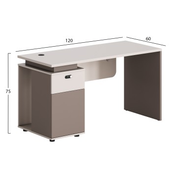 OFFICE DESK LEFT CABINET NEWLINE FK18274L MELAMINE IN CREAM WHITE-LIGHT BROWN 120x60x75Hcm. OFFICE DESK LEFT CABINET NEWLINE FK18274L MELAMINE IN CREAM WHITE-LIGHT BROWN 120x60x75Hcm.