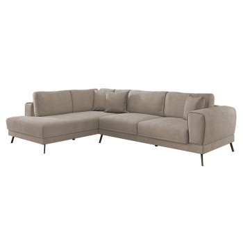 CORNER SOFABED (LEFT) ZENORA FK3337.03L BEIGE FABRIC 303x214x80Hcm