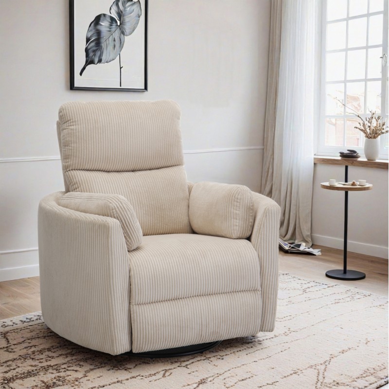 ARMCHAIR RELAX/BREASTFEEDING VELMORA FK3300.03 BEIGE STRIPED FABRIC 100x90x100Hcm. ARMCHAIR RELAX/BREASTFEEDING VELMORA FK3300.03 BEIGE STRIPED FABRIC 100x90x100Hcm.