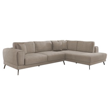 CORNER SOFABED (RIGHT) ZENORA FK3337.03R BEIGE FABRIC 303x214x80Hcm