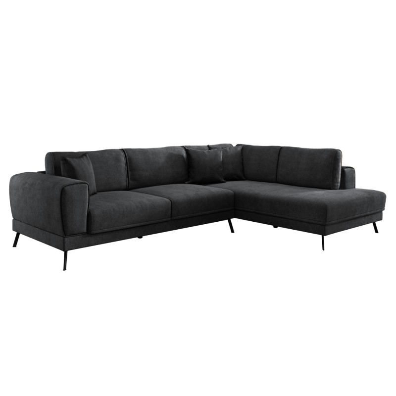 CORNER SOFABED (RIGHT) ZENORA FK3337.01R DARK GREY FABRIC 303x214x80Hcm CORNER SOFABED (RIGHT) ZENORA FK3337.01R DARK GREY FABRIC 303x214x80Hcm