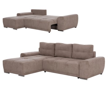 LEFT CORNER SOFABED COMFYRA FK3336.03L BEIGE FABRIC 270x181x75Hcm.