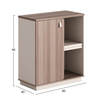 CABINET/BOOKCASE SERIES SUPERON FK2143 MELAMINE IN BEIGE & NATURAL WOOD 80x40x90Hcm CABINET/BOOKCASE SERIES SUPERON FK2143 MELAMINE IN BEIGE & NATURAL WOOD 80x40x90Hcm