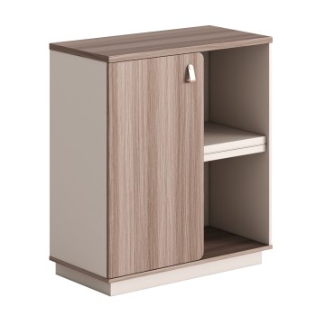 CABINET/BOOKCASE SERIES SUPERON FK2143 MELAMINE IN BEIGE & NATURAL WOOD 80x40x90Hcm