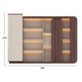 BOOKCASE SERIES PRESIDENT FK2148 MELAMINE IN BEIGE & WALNUT--LED LIGHTING 280x40x200Hcm. BOOKCASE SERIES PRESIDENT FK2148 MELAMINE IN BEIGE & WALNUT--LED LIGHTING 280x40x200Hcm.