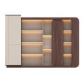 BOOKCASE SERIES PRESIDENT FK2148 MELAMINE IN BEIGE & WALNUT--LED LIGHTING 280x40x200Hcm. BOOKCASE SERIES PRESIDENT FK2148 MELAMINE IN BEIGE & WALNUT--LED LIGHTING 280x40x200Hcm.